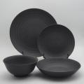 Paddruck Keramikgeschirr moderner minimalistischer Stil schwarzes Porzellan -Geschirr Set