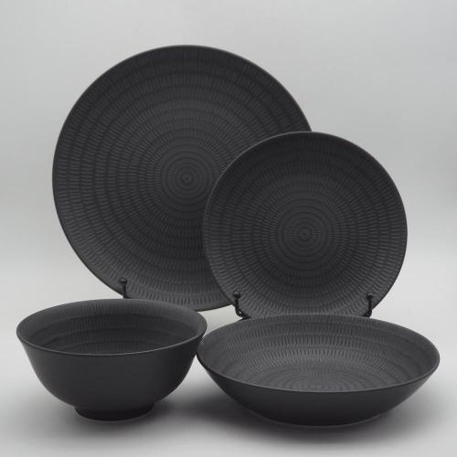 Pad Printing Ceramic Dableware Modern Minimalist Style Black Forcerain Junnedware