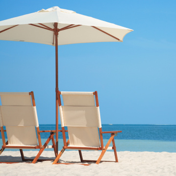 Hawaii White Wooden Beach Sun Payung