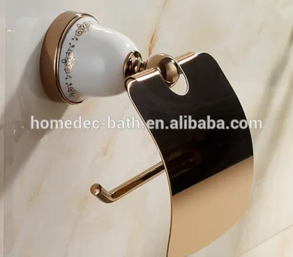 Stainless steel material paper tissue roll Holders rose gold plated