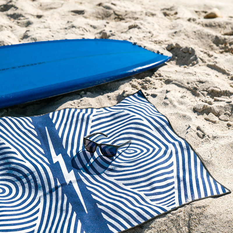 blue design microfiber beach towels
