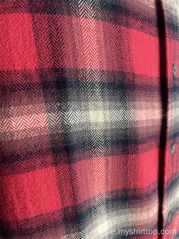 Red Single Pocket Plaid -Hemd