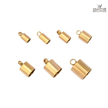 stainless steel end cap for leather necklace