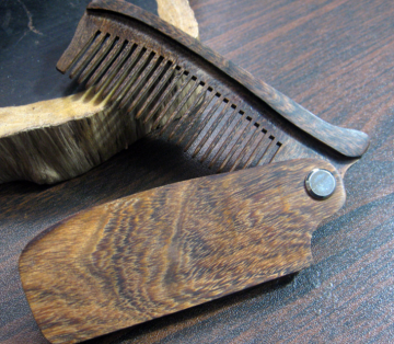 Portable foldable beard comb folding wooden beard comb