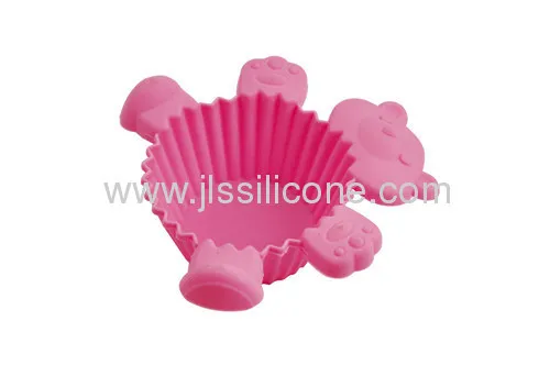 Pink Bear-shaped Silicone Bakeware Cupcake Baking Mold 