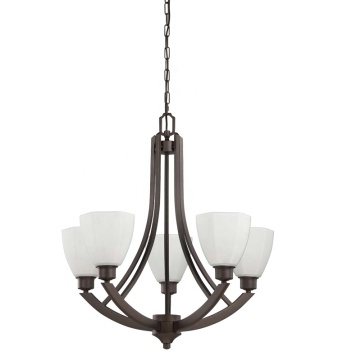 Dark Bronze Indoor Transitional Glass Pendant Light for Dining Room Chandelier