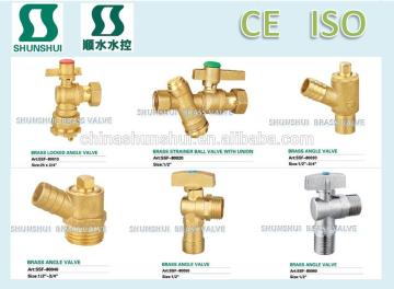 SS100601 ball-core Brass angle valve (drain valve)