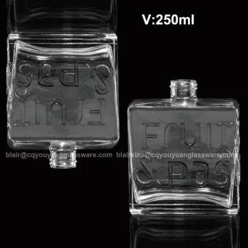 Hot Sale China Empty Square 250ml Whisky Glass Bottle