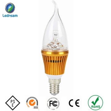 3W E14 장식 알루미늄 LED 촛불 전구
