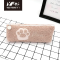 Hot sale custom cat's paw plush pencil case