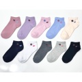 Candy-colored socks with geometric patterns