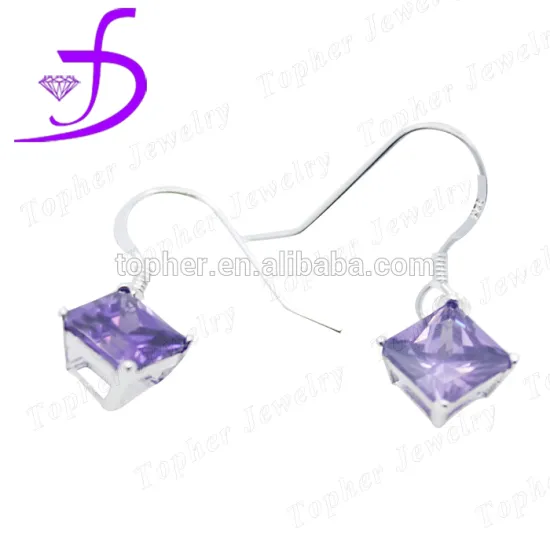 2016 simple zircon stone earrings tanzanite stone earrings