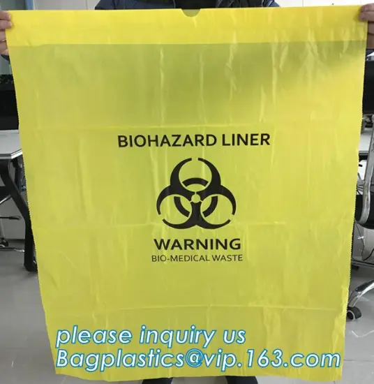 biohazard drawtape trash bag interleaf coreless roll plastic hospital garbage bag