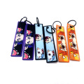 Custom Short Japanese Fabric Personalised Keychain Woven Tag