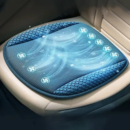 Summer Breathable Ventilated Car Seat Cushion with Three Gear Adjustment - Ice Silk Seat Cushion for Automobile Interior