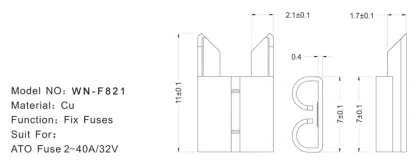 2 Pin Blade Medium Terminal ATO Fuse Holder Clip