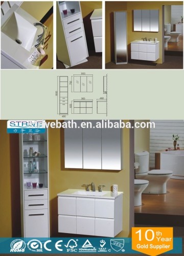 Modern Bath Cabinet, White Modern MDF Bath Cabinet