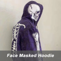 Winter Personality Skull Pattern Zipper Warm Hooded Coat