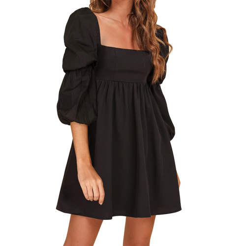 Robe de cou de couchée sans dos carrée pour femmes