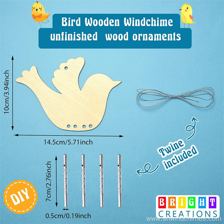 Bird Wooden Wind Chime - Perfect Gift for Kids
