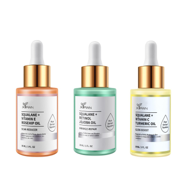 100% Pure Squalane Facial Oil Set with Rosehip, Retinol, and Turmeric for Anti-Wrinkle and Scar Reduction