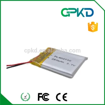 3.7v lipo battery prismatic size 3.7v 250mah lithium battery