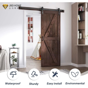 Rustic Solid Wood Sliding Barn Door for Interior Room Divider I JBDHOME