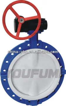 PTFE Lined Flange type Butterfly Valve