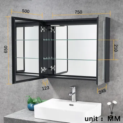 Smart LED Aluminum Mirror Cabinet for Bathroom