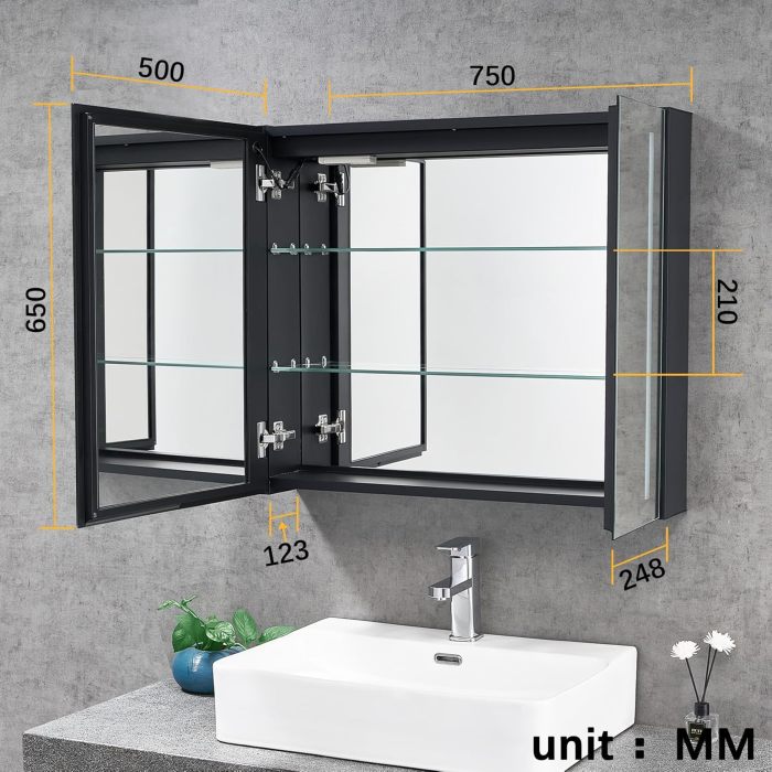 Banyo için Akıllı LED Alüminyum Ayna Dolabı