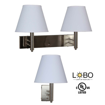 UL Listed Quality Inn Wall Lamp - Queen Room Double Wall Light for Hotel Guestroom