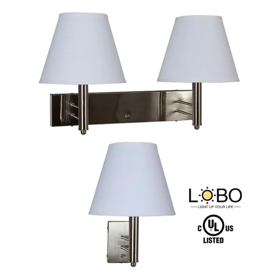 UL Listed Quality Inn Wall Lamp - Queen Room Double Wall Light for Hotel Guestroom