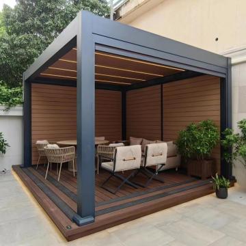 Pergola Modern Waterproof Louvered Roof Cover untuk Halaman Belakang