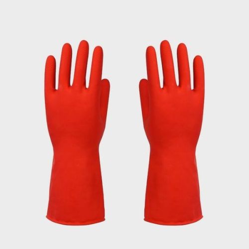 Reusable Diamond Grip Household Latex Gloves / Rubber Glove Washing Dishes
