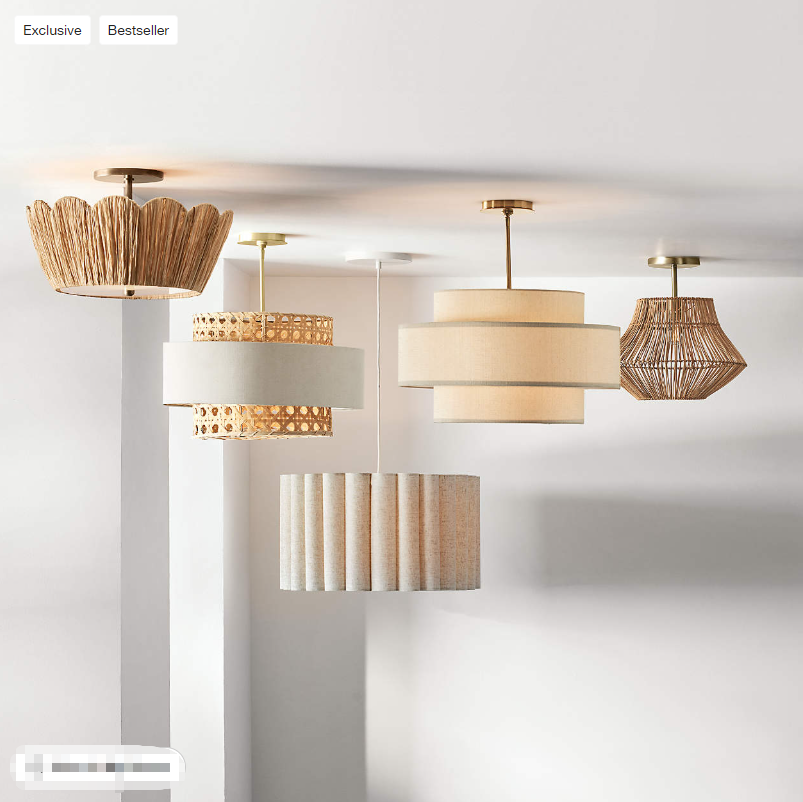 Raffia Flush Mount Kids Ceiling Light (9)