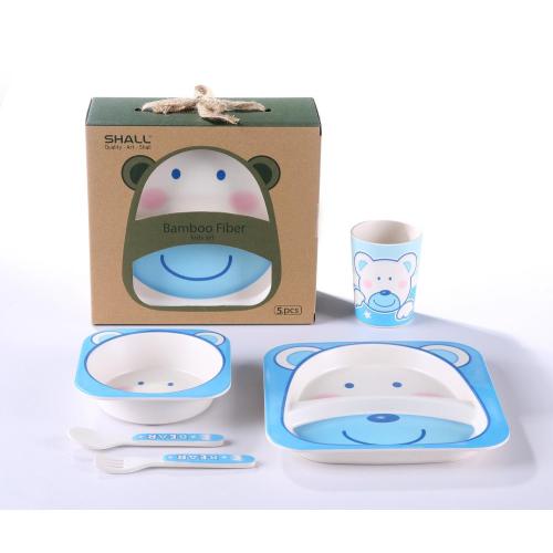 5pcs kids dinnerware set square shaped