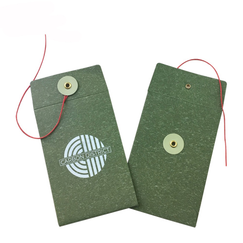 Small Green Paper Button String Envelope Pocket