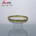 Clear round gold decoration glass charger plate