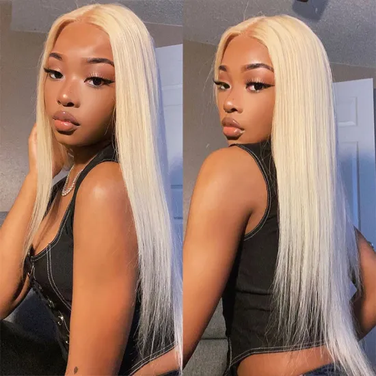 100% Virgin Blonde 613 Russian Hair Curly Front Lace Wig. Hd Transparent 30 inch 613 full lace wig human hair virgin