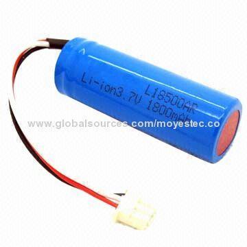 3.7V/1,800mAh Lithium-ion Rechargeable Battery 18500, Used for Cellulars