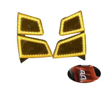 NEW HW4x4 Offroad Car LED DRL Day Running Light Fog Lamp Cover - Yellow Turn Signal for Dmax 2020