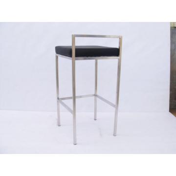 leather bar chair in stainless steel
