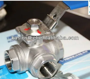CF8 3 way ball valve with high mounting