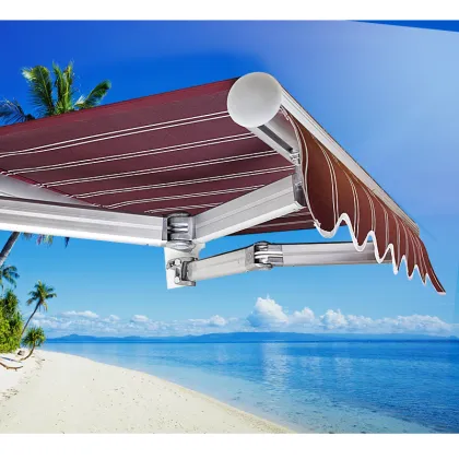 GULI rain prevention aluminum big telescoping awning retractable strong rain awning for outdoor