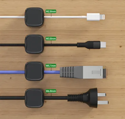 Magnetic Cable Clips for Desk Cable Management and Phone Charging