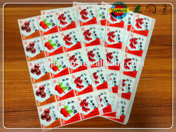 food glass bottle pacakigng safe stickers