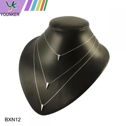 women simple necklace three layers necklace
