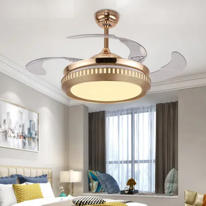 Ceiling Fan with Chandelier and Lighting in Neutral White