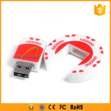 round PVC usb flash drive with custom shape and logo