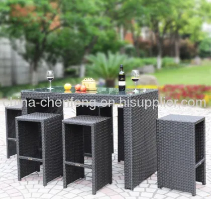 Wicker Weave Patio Furniture Bar Sets 